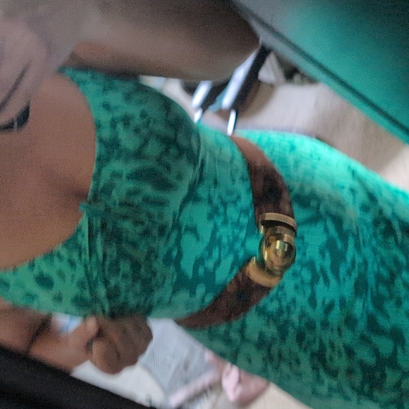 HP 🎉 Genuine Peacock Feather Stretch Elastic Belt - Picture 8 of 10